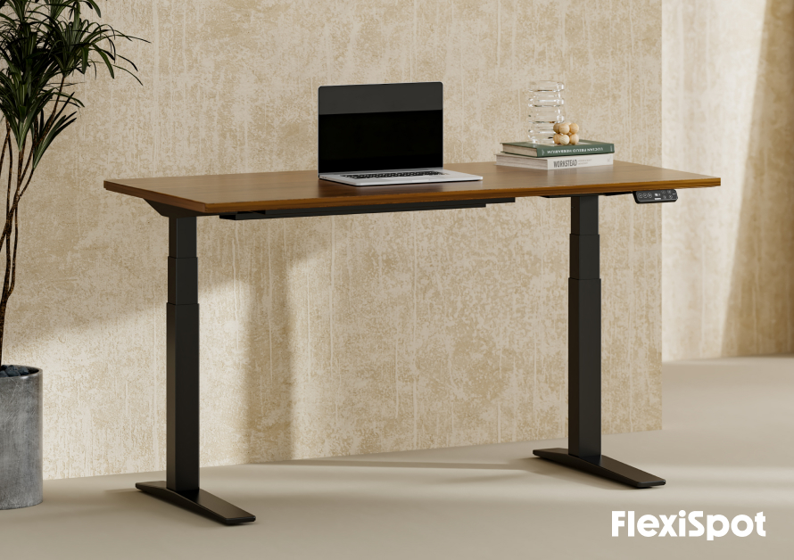 Flexispot E7 140×70cm オーク Electric Height Adjustable Standing Desk: Dual Motor